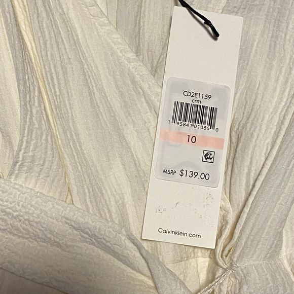 CALVIN KLEIN | women’s white beach ankle jumpsuit size 10 - Picture 8 of 8